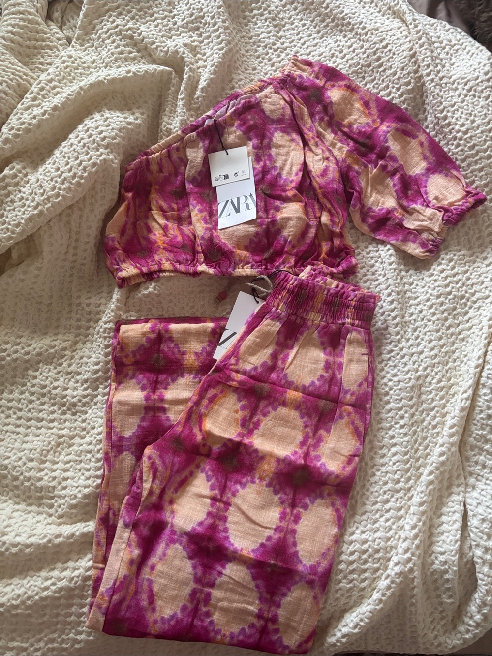 Zara Kids Tie-Dye Off-Shoulder Set